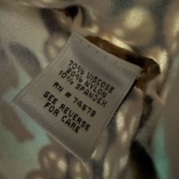 Caché Short Sleeve Knit Mixed Pattern Animal Print Cap Sleeve 2010s Shirt M - Picture 4 of 5